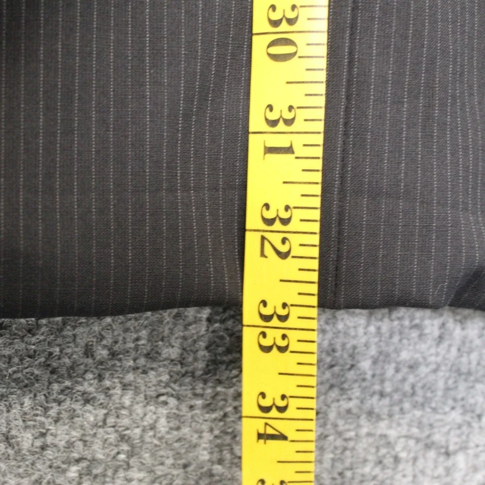 Alfani Mens 100% Wool Pinstripe 3 Button Suit Blazer Jacket Black 42 L F708‎